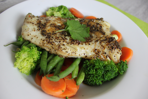 Spicy Cod with Mixed Veg